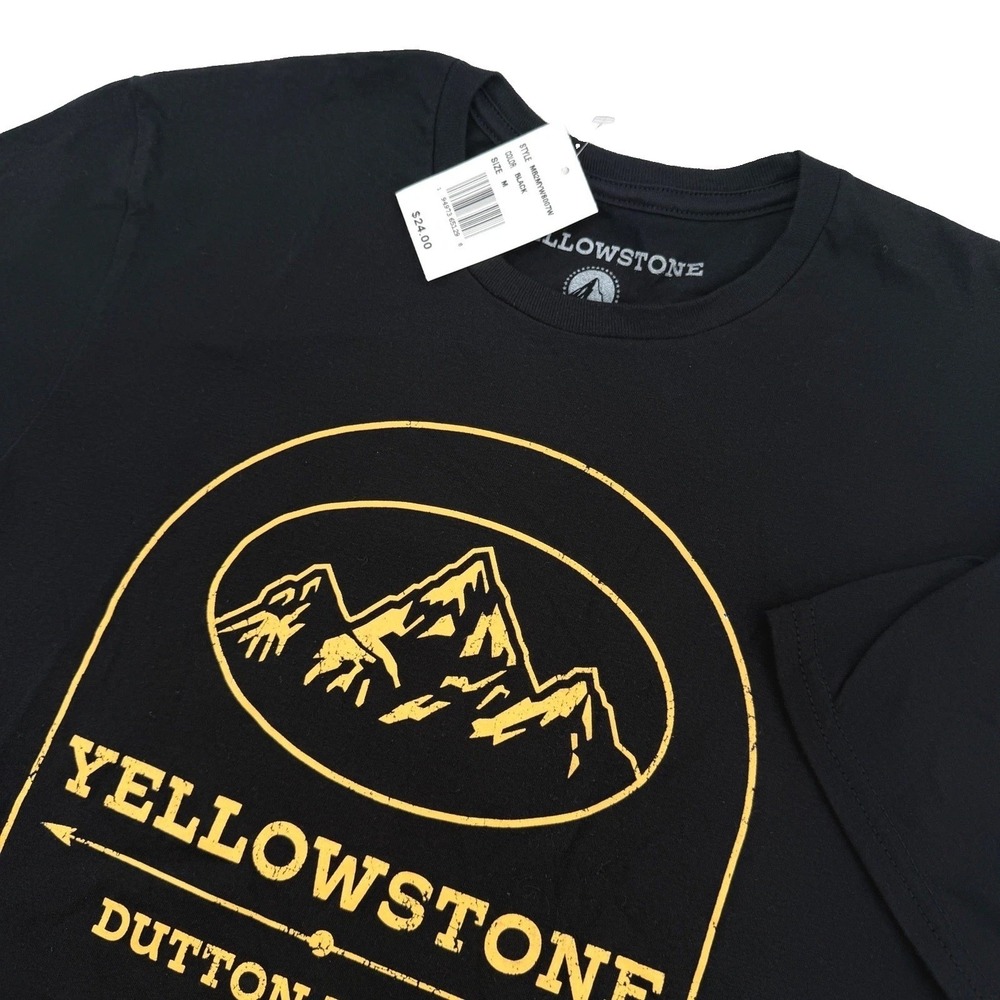 Yellowstone Dutton Ranch T-Shirt Mens M Black Graphic Tee Montana TV Show‎ NEW